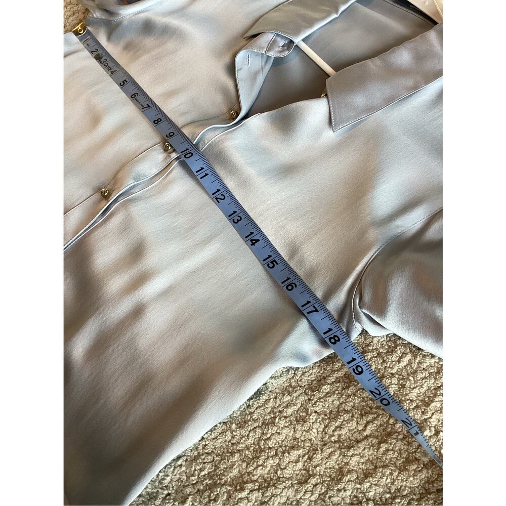 Ravella Milano Gray Silk Blouse - Women's Size Small minimalist designer - Picture 7 of 10